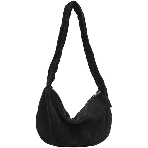 Corduroy Hobo Dumpling Bag Slouchy Crescent Shoulder Bag Large Corduroy Satchel Hobo Crossbody Handbag for Daily Use