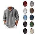 thumbnail image 1 of Corduroy Hoodies for Men 2026 Fall Winter Long Sleeve Casual Plain Loose Hooded Sweatshirt Mens Pullover Top, 1 of 5
