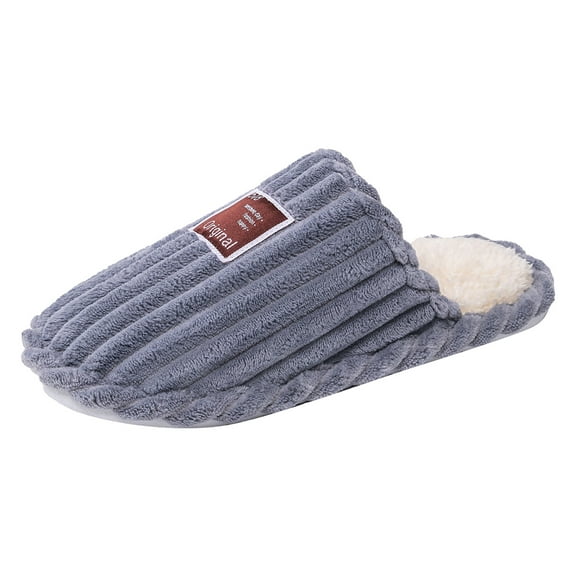 Corduroy House Slippers for Women Lightweight Soft Sole Fleece Lined Indoor Slippers Non Slip Bedroom Shoes
