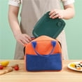 thumbnail image 1 of Corduroy Insulation Bag Color Matching Thickened Water Proof Portable Lunch Bag Ice Pack Lunch Box Bag, 1 of 6
