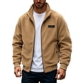 thumbnail image 1 of Corduroy Jacket for Men Sherpa Fleece Lined Trucker Jackets Vintage Casual Turn-down Collar Outerwear Warm Winter Coat, 1 of 3