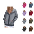 thumbnail image 1 of Corduroy Jacket for Women 2025 Long Sleeve Casual Zip Up Sweatshirt Hoodie with Pockets Coat Outerwear, 1 of 1