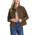 thumbnail image 1 of INSPIRE CHIC Corduroy Jacket for Women Casual Long Sleeve Fall Outerwear Button Down Shacket Jackets XS Brown, 1 of 5
