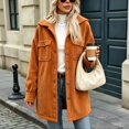thumbnail image 1 of Corduroy Jacket for Women Oversized Long Sleeve Button Down Jacket Casual Work Travel Fall Winter Coat, M, 1 of 8