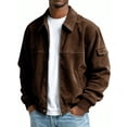 thumbnail image 1 of Corduroy Jackets for Men Casual Fall Winter Button Up Bomber Coat with Pockets Fashion Outerwear Coat (3XL, Brown), 1 of 1