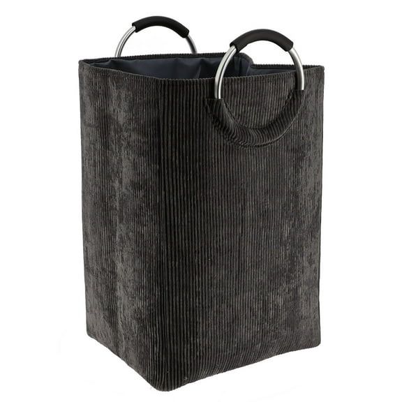 Corduroy Laundry Basket 55L Charcoal Gray