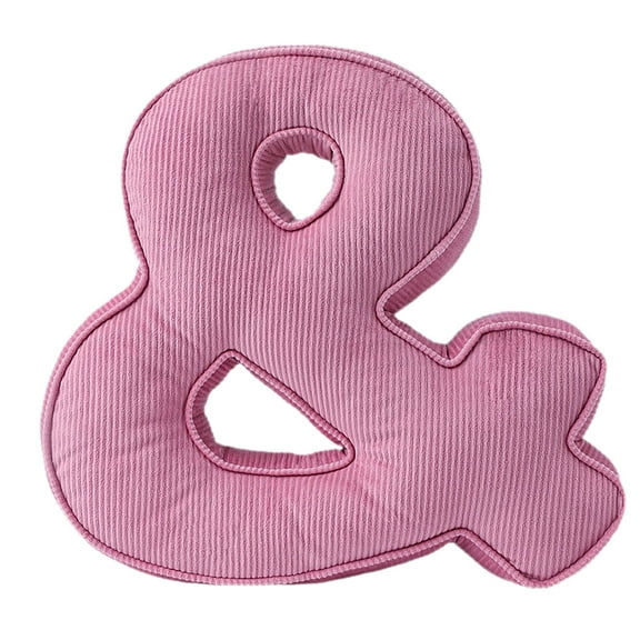 Corduroy Letter Pillow - Soft Pink Alphabet Throw Pillow (A-Z) for Nursery, Bedroom & Living Room Decor - Hugging Initial Pillow for Kids, Teens & Home Decoration