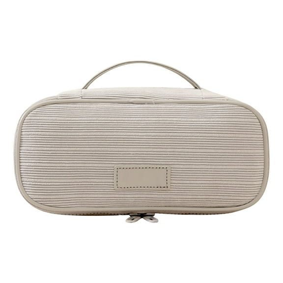 Corduroy Makeup Bag,Travel Cosmetic Pouch,the Cosmetic Organiser Bag with Handles Features Multiple Compartments,Toiletries Organiser