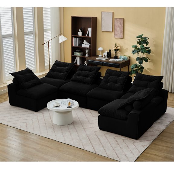 DIY Modular Corduroy Sofa - 6 Seats, No Assembly Stress, for Apartment Living