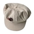 thumbnail image 1 of Corduroy Newsboy Cap with Button Detail, Women's Vintage Winter Hat, Soft Casual Beret Style Headwear, 1 of 4