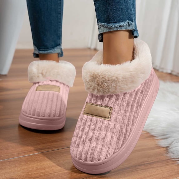 Corduroy On Slippers With Backstrap Indoor Outdoor Comfort Shoes For Fall And Winter Seasons