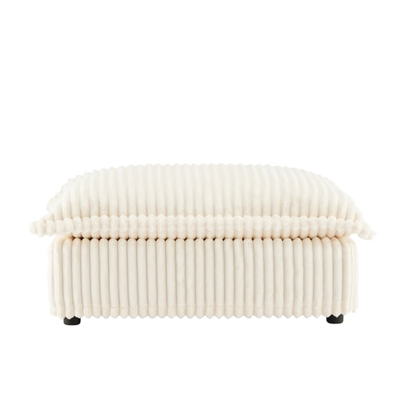 Corduroy Ottoman, Thick Cushions & Sturdy Wood Frame / Strong and Comfortable