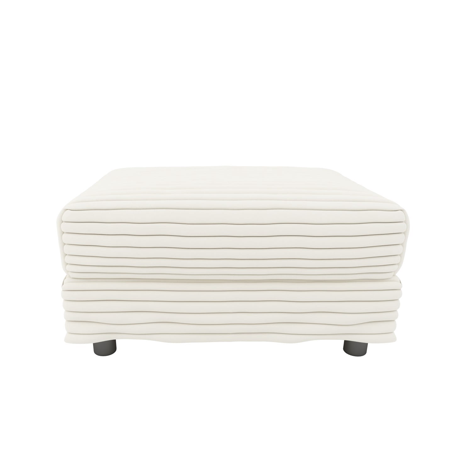Corduroy Ottoman for Modular Sofa, Upholstered Footrest Ottoman, Oversized Ottoman Bench for Living Room, Bedroom, Apartment, Office, Beige