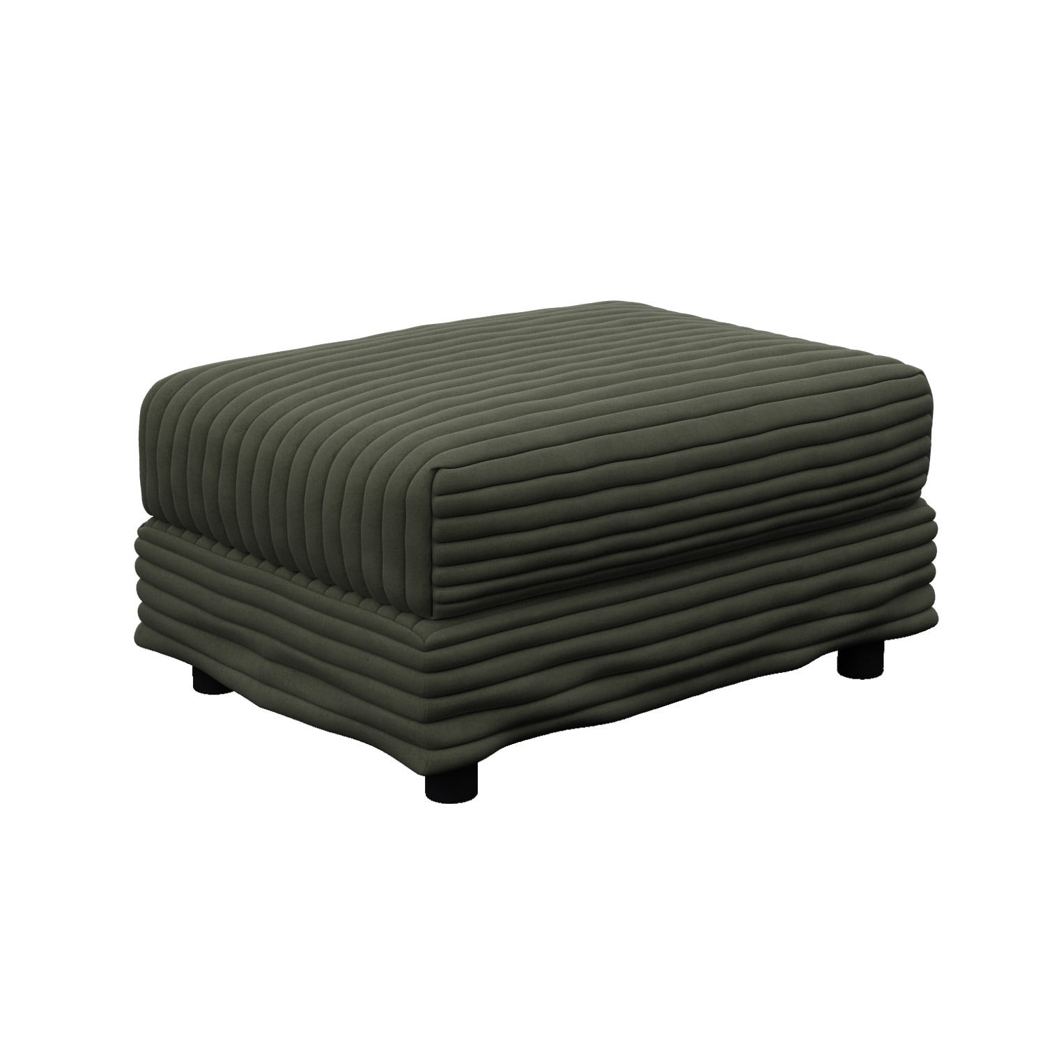 Corduroy Ottoman for Modular Sofa, Upholstered Footrest Ottoman, Oversized Ottoman Bench for Living Room, Bedroom, Apartment, Office, Green