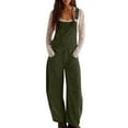 thumbnail image 1 of Corduroy Overalls for Women Barrel Wide Leg Bib Pants Adjustable Strap Workwear Jumpsuits with Pockets, 1 of 9