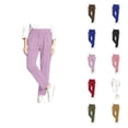 thumbnail image 1 of Corduroy Pants Women 2026 Spring Fall Elastic Waist Straight Leg Casual Work Pants with Pockets Slacks, 1 of 8