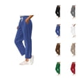 thumbnail image 1 of Corduroy Pants Women 2026 Trendy Elastic High Waist Drawstring Wide Straight Leg Lounge Pants with Pockets, 1 of 8