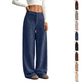 thumbnail image 1 of Corduroy Pants Womens Low Rise Wide Leg Cargo Pants Casual Baggy Lounge Pant Office Business Work Pant with Pockets Dark Blue 2XL, 1 of 7