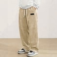 thumbnail image 1 of Corduroy Pants for Man Elastic Waist Sweatpants Straight Leg Joggers Fall Winter Casual Loose Soft Solid Trousers L, 1 of 4