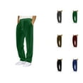 thumbnail image 1 of Corduroy Pants for Men 2025 Solid Color Drawstring Elastic Waist Flared Casual Pants with Pockets Trousers, 1 of 1