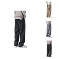 thumbnail image 1 of Corduroy Pants for Men Fall Winter Elastic Waist Drawstring Loose Fit Straight Wide Leg Casual Pants with Pockets, 1 of 1