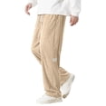 thumbnail image 1 of Corduroy Pants for Men Solid Color Elastic Waist Drawstring Streetwear Trousers with Pockets Fathers Gift, 1 of 8