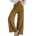 thumbnail image 1 of Corduroy Pants for Women Casual High Waisted Double Buttoned Stretchy Loose Wide Leg Trousers with Pockets New Women Sweatpants Wide Leg Gold XXL, 1 of 7