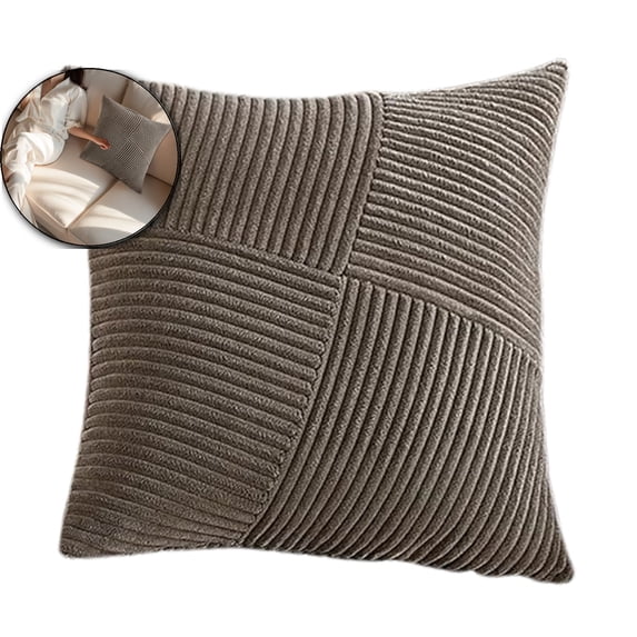 Corduroy Patchwork Pillow Cover, Modern Polyester Bedside Cushion, Multicolor Backrest Cushion Case for Living Room Decor Use