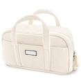 thumbnail image 1 of Corduroy Pencil Case Large Capacity Double Layer Aesthetic Handbag Style Stationery Bag with Handles for Middle School Students White, 1 of 4