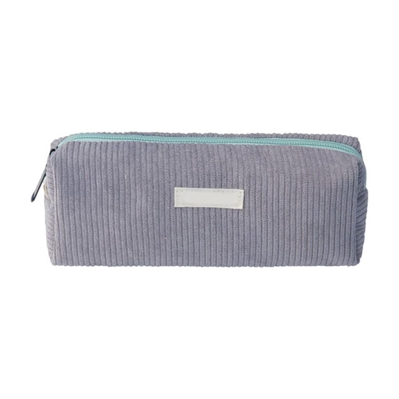 Corduroy Pencil Case, Minimalist Pen Storage Bag with Durable Zipper, Compact Organizer for Stationery, Ideal for Office, Travel & Daily Use