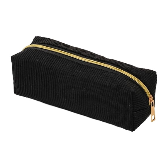 Corduroy Pencil Case with Zipper, Small Corduroy Cosmetic Bag, Portable Pen Storage Pouch, Solid Color Pencil Pouch for Office Home Desk Travel