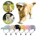 thumbnail image 1 of Corduroy Pet Sun Hat – Adjustable Baseball Cap with Ear Holes for Dogs & Cats, UV Protection Outdoor Accessory, 1-Pack Green XL, 1 of 6