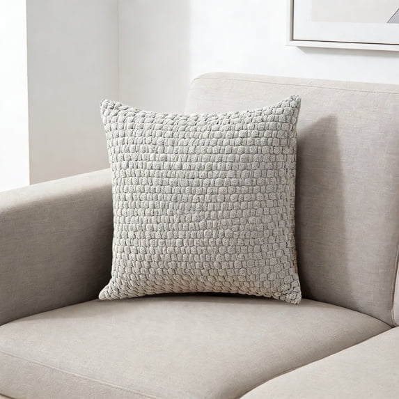 Corduroy Pillowcase Suitable, Patchwork Textured Square Cushion Case, Throw Pillow Covers 18x18 Inch for Living Room Couch Bed Sofa, Rustic Boho Farmhouse Home Decor