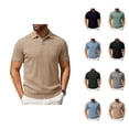 thumbnail image 1 of Corduroy Polo Shirts for Men Summer Casual Short Sleeve Collared Soft Plain Work Tshirts Golf Shirt, 1 of 9