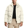 thumbnail image 1 of Corduroy Quilted Jacket Stand Collar Winter Warm Coat For Outdoor Windproof Cold Weather, 1 of 5