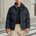 thumbnail image 1 of Corduroy Quilted Jacket Stand Collar Winter Warm Coat (Grey XL), 1 of 4