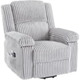 thumbnail image 1 of Corduroy Recliner Chair, Manual Recliner Sofa with Handle, Pillow Top Arms, Thick Padding, Side Pocket, 330Lbs Capacity, 1 of 8