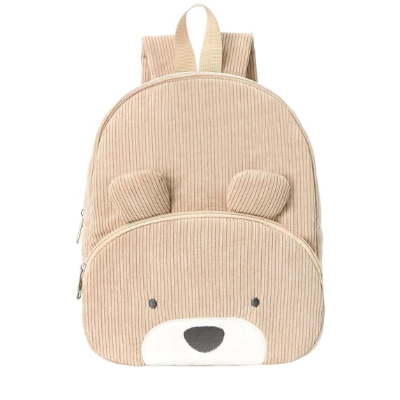 Corduroy School Backpack for Students,Large Capacity Cartoon Bookbag and Casual Daypack for Campus,Classes,Commuting,Weekend Outings and Everyday Travel,B