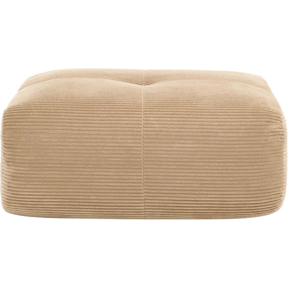 Corduroy Sectional Sofa Ottoman, Camel Color