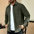 thumbnail image 1 of Corduroy-Shirts for Men with Pocket Long Sleeve T-Shirts Button-Down Collared Vintage Solid Color Loose Comfort Lapel Shackets Tops, 1 of 8