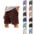 thumbnail image 1 of Corduroy Shorts for Men Summer Casual Elastic Waist Straight Leg Relaxed Fit Soft Lightweight Shorts with Pockets, 1 of 6