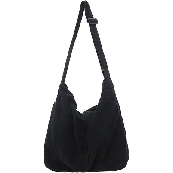 Corduroy Shoulder Bag for Women Men Large Capacity Crossbody Bag Minimalist Tote Commuting Handbag