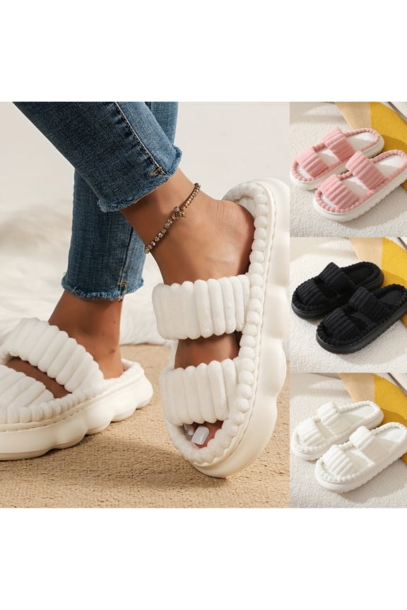 Corduroy Slippers for Women – Cloud Comfort Memory Foam House Shoes with Arch Support, Non-Slip EVA Sole – Indoor Outdoor Pillow Slippers for Bedroom, Hospital, Nursing