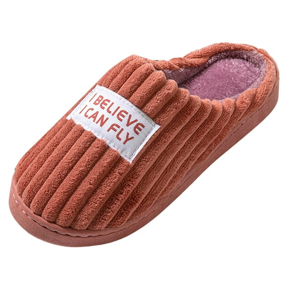 Corduroy Slippers for Women Men with Fuzzy Lined Warm Indoor and Outdoor Memory Foam House Shoes Adult