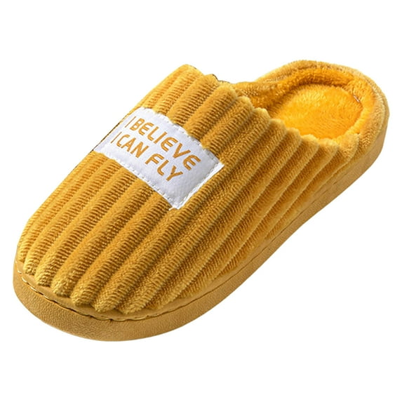 Corduroy Slippers for Women Men with Fuzzy Lined Warm Indoor and Outdoor Memory Foam House Shoes Adult