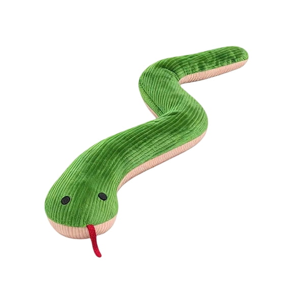 Corduroy Snake Plush Pet Toy Built-In Crinkle Paper Sound Interactive Chasing Play Toy Stimulate Hunting Instinct For All Size Dogs Cats Indoor Outdoor Use(Green-37x5cm)