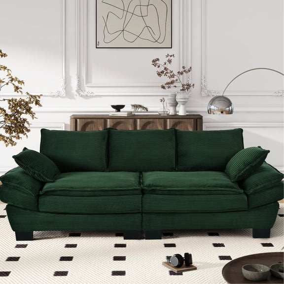 Corduroy Sofa with Spring Bag and Sponge Fill - Provides Unparalleled Comfort