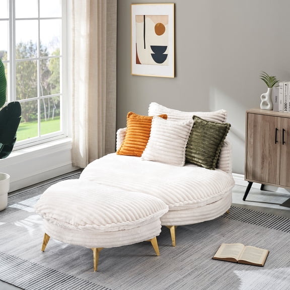 Corduroy Sofa with Two Spacious Seats | Ideal for Various Scenes like Reception Areas | Easy Assembly with Included Hardware
