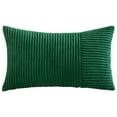 thumbnail image 1 of Sztgfjh Corduroy Throw Pillow Covers, for Couch Bed Sofa Living Room Decorative Soft Solid Square Striped Cushion Cases with Invisible Zipper(11.81* * 19.68in) Green, 1 of 5