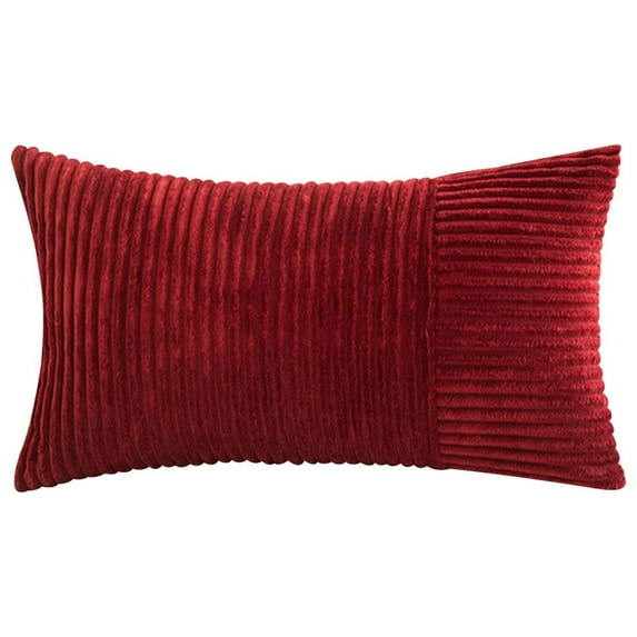 Corduroy Splicing Pillowcase With Modern Style Living Room Sofa Cushion Border Solid Color Waist Pillow Cushion